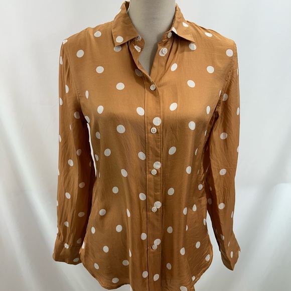 J.Crew Collection Hazel polka dot silk button shirt size 2 - Picture 2 of 8